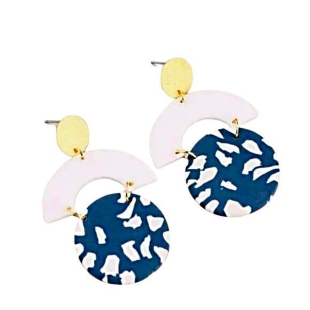 Geometric Clay Polymer Round Earrings/Jewelry/Earring/Abstract/Fashion Jewelry